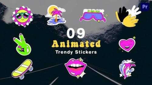 Videohive - Trendy Sticker Design 2D Animation - 47882094 - 47882094