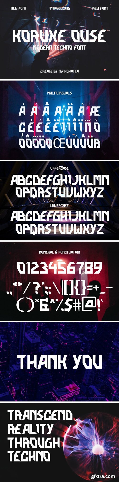 Korukeouse - Modern Techno Font