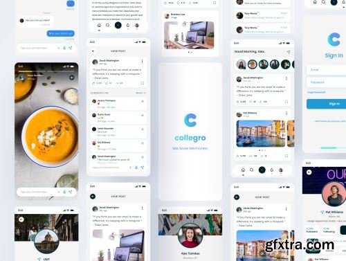 Collegro - A College Social Media App UI Kit Ui8.net