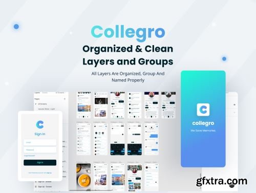 Collegro - A College Social Media App UI Kit Ui8.net