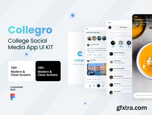 Collegro - A College Social Media App UI Kit Ui8.net