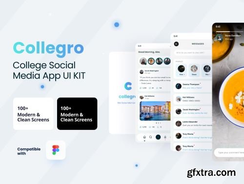 Collegro - A Premium College Social Media App UI Kit Ui8.net