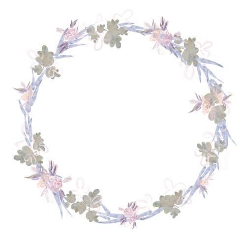 Premium PSD | Hand drawn watercolour wreath Premium PSD