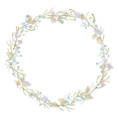 Premium PSD | Hand drawn watercolour wreath Premium PSD