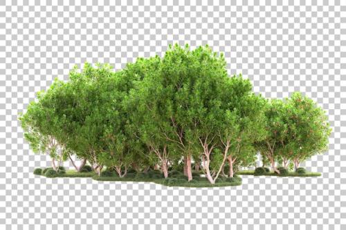 Premium PSD | Landscape isolated on transparent background 3d rendering illustration Premium PSD