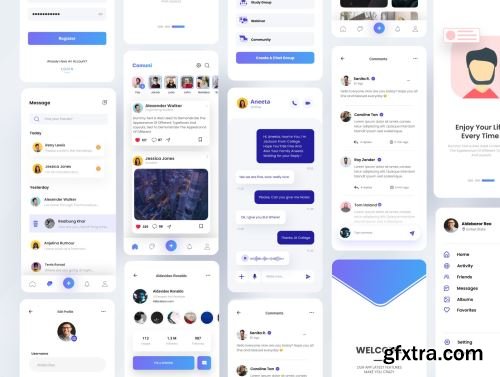 Comuni - Social Media App UI Kit Ui8.net