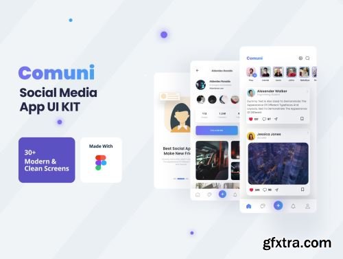 Comuni - Social Media App UI Kit Ui8.net