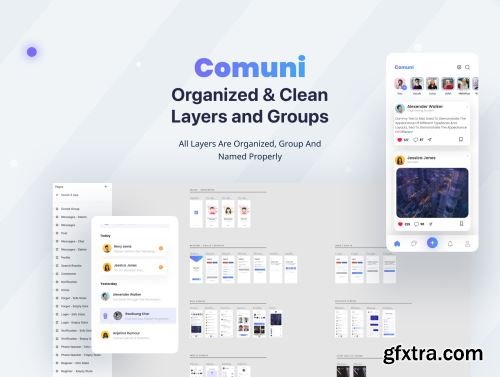 Comuni - Social Media App UI Kit Ui8.net