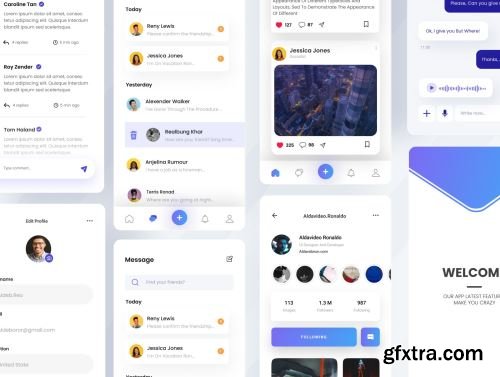 Comuni - Social Media App UI Kit Ui8.net