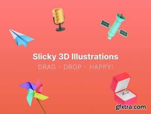 Slicky 3D Illustrations Ui8.net