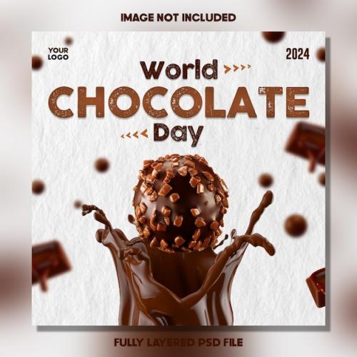 Premium PSD | Modern psd social media world chocolate day poster design Premium PSD