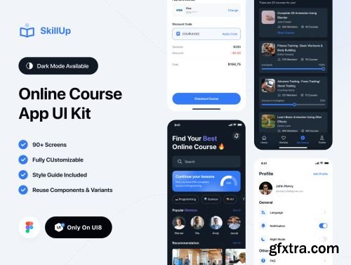 SkillUp - Online Course App UI Kit Ui8.net