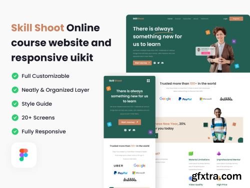 Skill Shoot - Online course website and responsive uikit Ui8.net