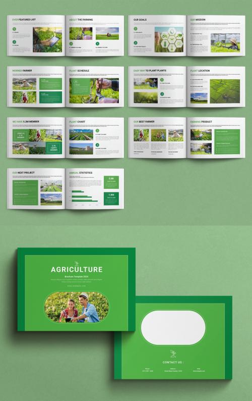 Agriculture Design Layout Brochure Template Landscape 640541732