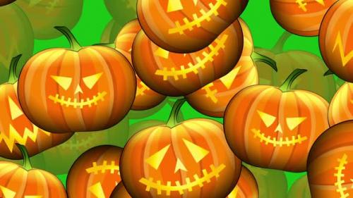 Videohive - Halloween Pumpkins On Green - 47910072 - 47910072