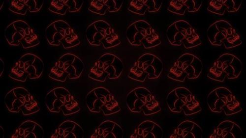 Videohive - 2 D Skulls Red Motion Pattern - 47910075 - 47910075