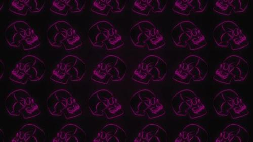 Videohive - 2 D Skulls Pink Motion Pattern - 47910077 - 47910077