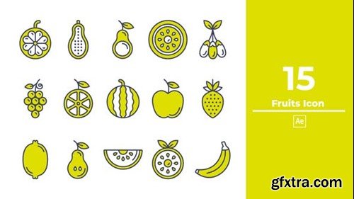 Videohive Fruits Icon After Effect 47991655