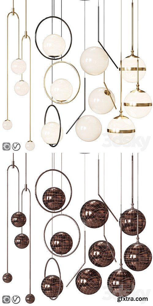 Four Pendant Lights scandinavian amazing set vol. 21