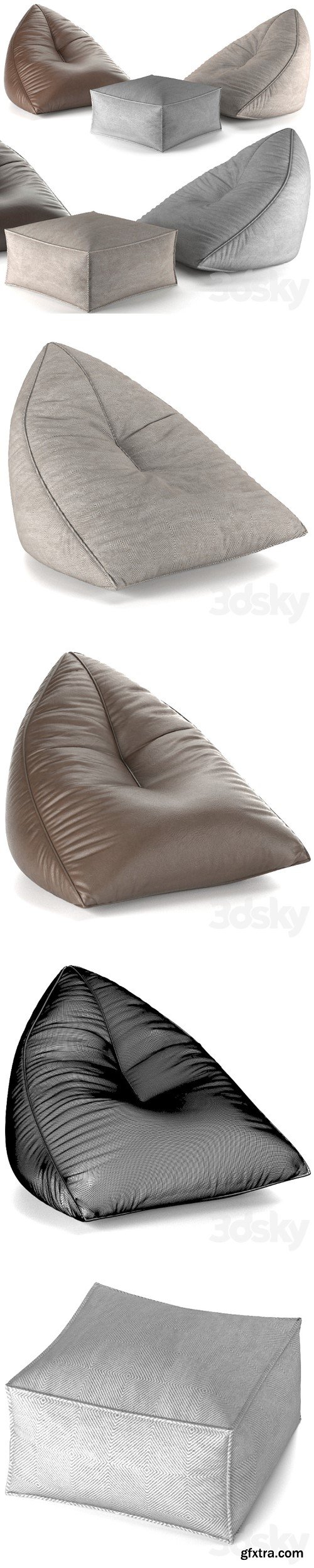 Set of poufs SAIL POUF TAUPE