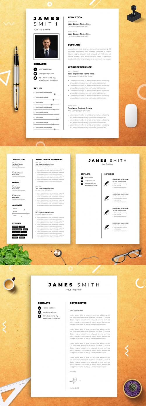 Resume Layout with black Accents 640541999