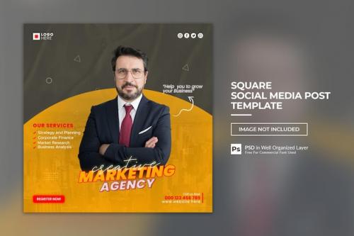 Premium PSD | Psd creative marketing agency and corporate business social media post banner template Premium PSD