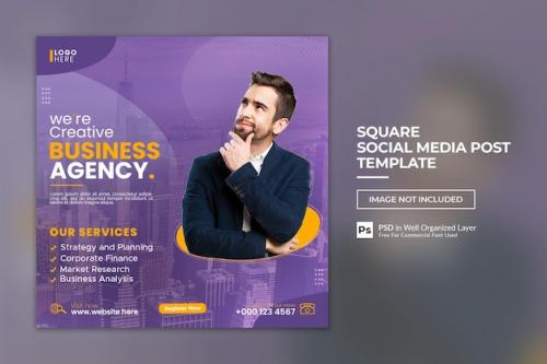 Premium PSD | Psd creative business agency social media banner and social poster template Premium PSD