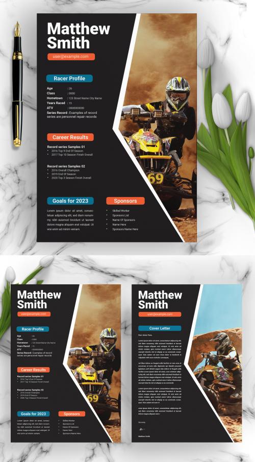 Racing Resume Design 640541881