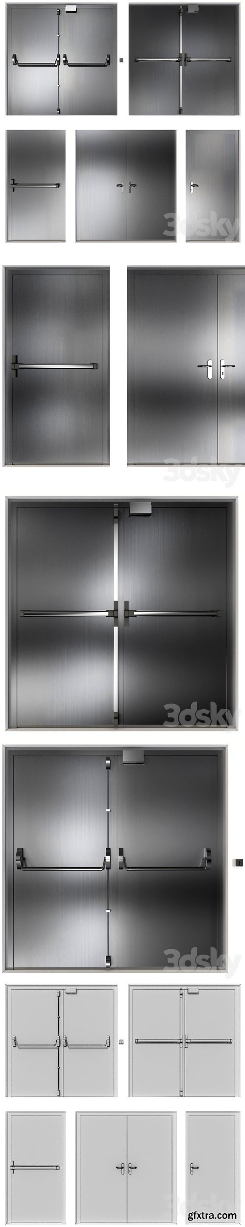 Metal swinging fire doors