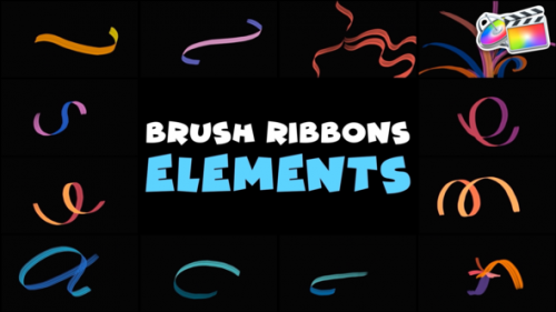 Videohive - Brush Ribbons Elements | FCPX - 47948495 - 47948495