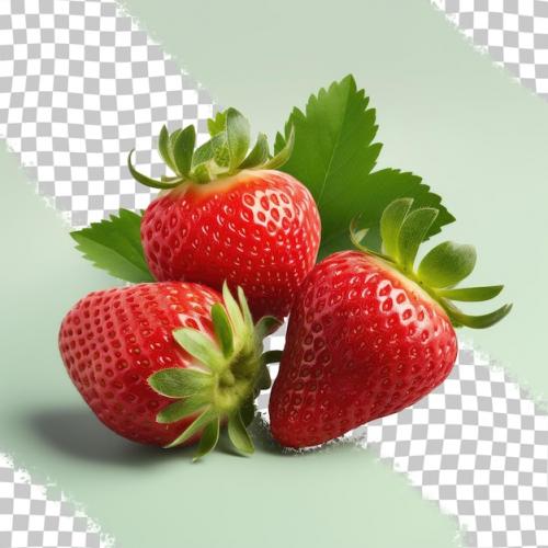 Premium PSD | Isolated ripe red strawberries on transparent background Premium PSD