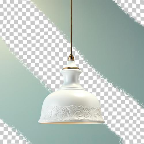 Premium PSD | Vintage hanging lamp with transparent background wallpaper interior design Premium PSD