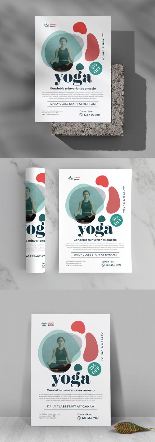 Yoga Flyer Template With Multicolored Accents 640005538