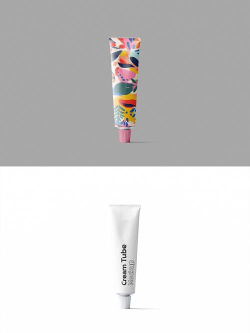 Mockup of customizable cosmetics tube and lid with customizable background 640129139