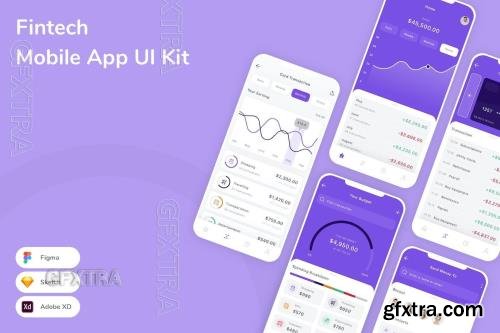 Fintech Mobile App UI Kit EF749WR