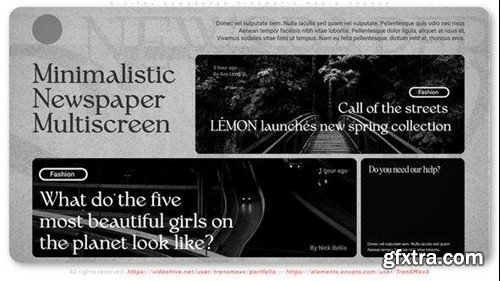 Videohive Digital Newspaper Cinematic Media Opener 47997932