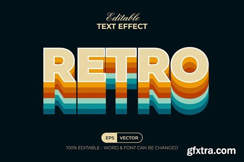 Retro Text Effect Colorful Layered Style RXG3G8T