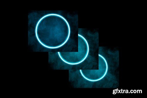 Blue Neon Circles Photo Effect 7WHHVQ4