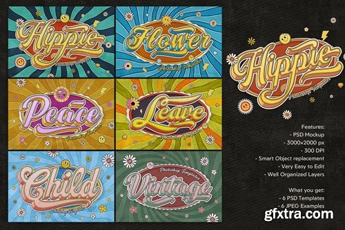 Retro Hippie Text Effects YNV8V7P