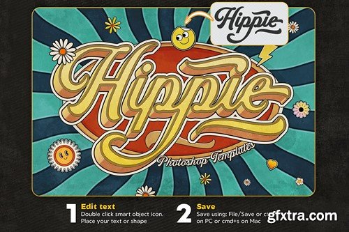 Retro Hippie Text Effects YNV8V7P