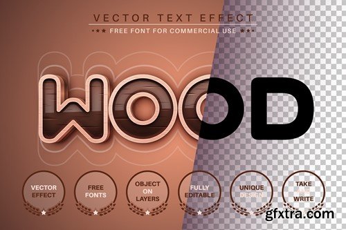 Dark Wood - Editable Text Effect, Font Style M9J795D