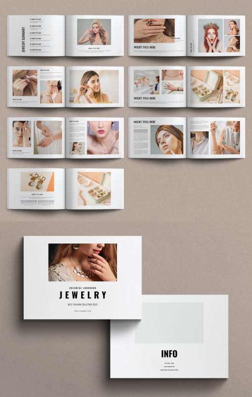 Jewelry Lookbook Layout Design Template Landscape 639830015