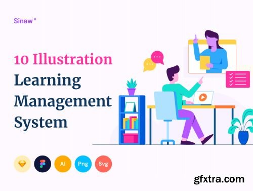 Sinaw: Learning Management System Illustration Pack Ui8.net