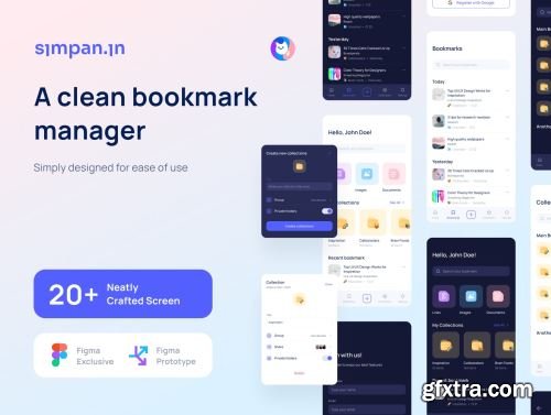 Simpanin Bookmark Manager App Ui Kit Ui8.net