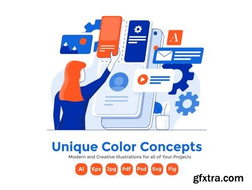 Set of 40 Modern Flat Design Concepts Ui8.net