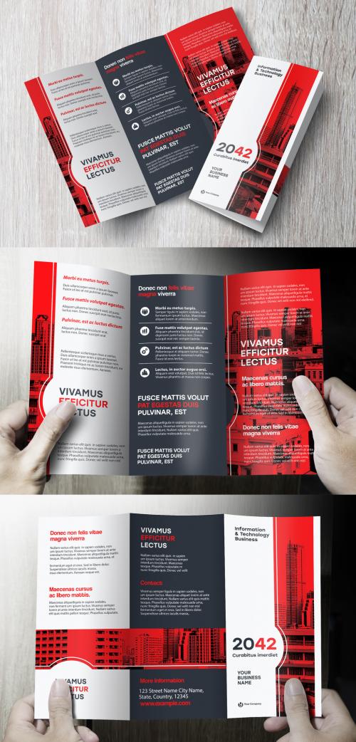 Red Trifolds Brochure Layout 640119957