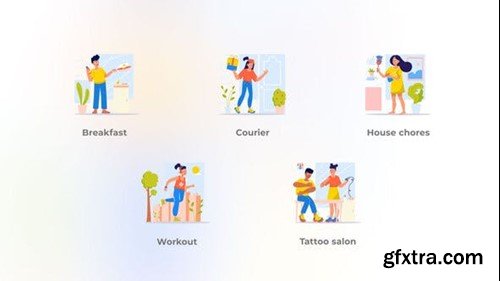 Videohive House Chores - Flat Сoncepts 48039236