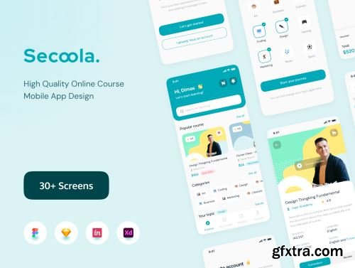 Secoola - Course Mobile Apps UI KIT Ui8.net