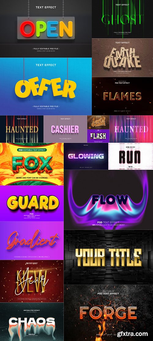 20 Psd style text effect editable set vol 2