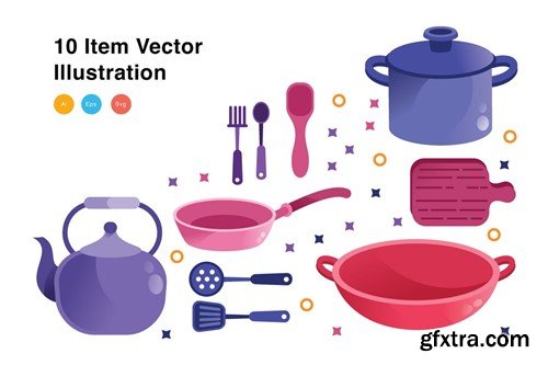 Kitchen Utensils Object Illustration EGFXTMW